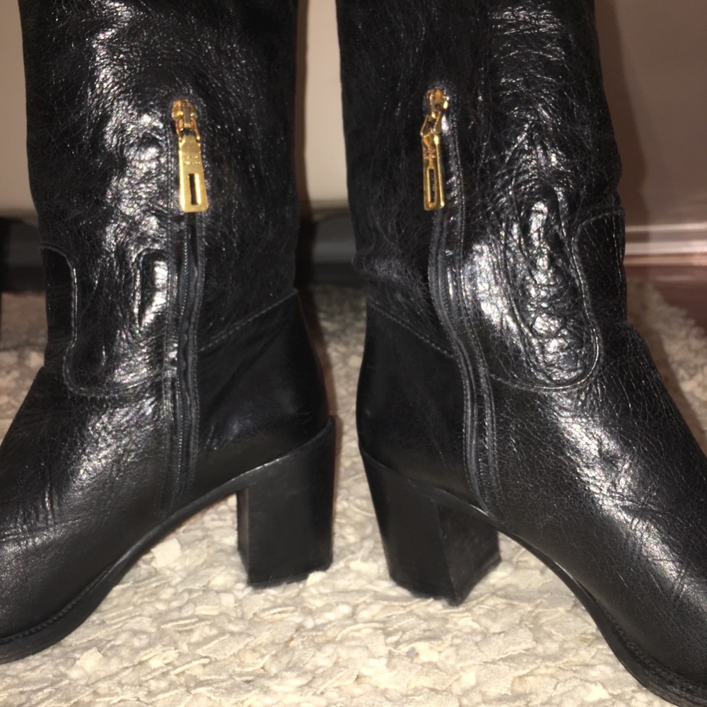 Authentic PRADA boots 13" small narrow calves